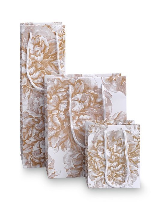 Boston International 6 Count Caskata Studio Bottle Bags, Peony Gold N2