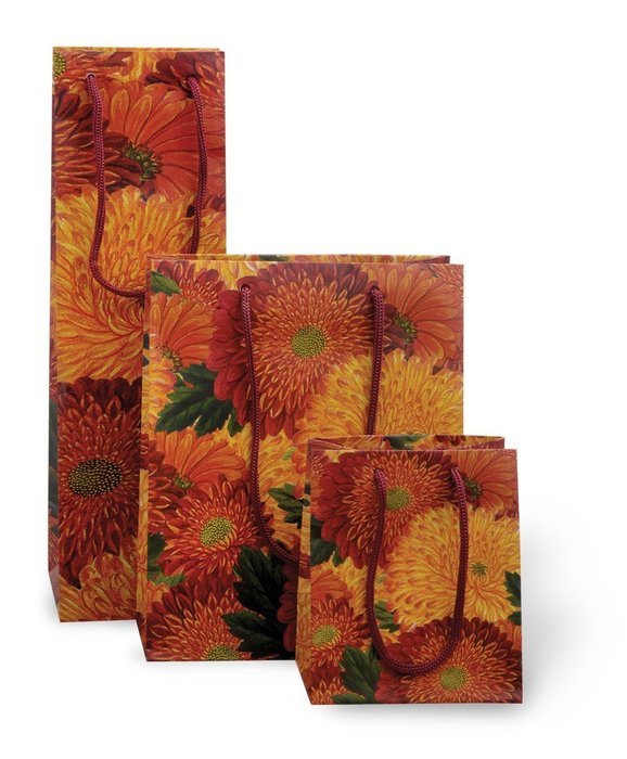 Boston International 6 Count Caskata Studio Bottle Bags, Peony Gold N3