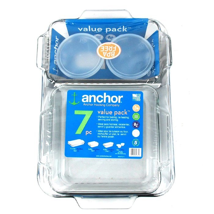 Anchor Hocking 7-Piece Value Pack Glass Bakeware Set- 82675L9 N2