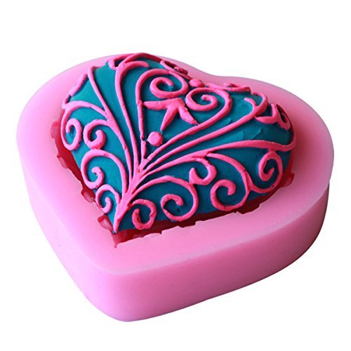 "dipshop 3D Love Shape Silicone Lace Mold Chocolate Candy Jello Mould Cake Decorating Tools" shopping