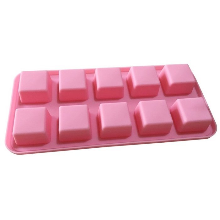 Allforhome(TM) 10 Squares Silicone Chocolate Mold Handmade Sample Soap Molds Dessert Biscuit Candy Molds Ice Cube...