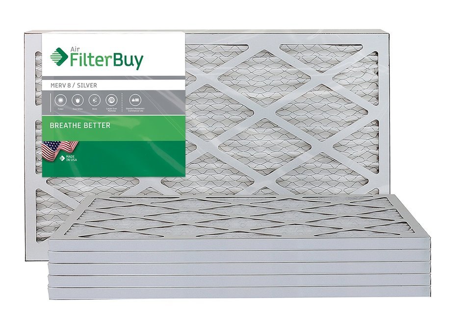 AFB Silver MERV 8 12x27x1 Pleated AC Furnace Air Filter. Pack of 6 Filters. 100% produced in the USA.