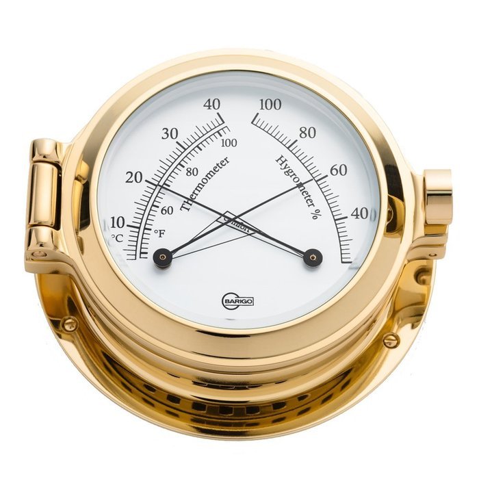 Barigo 1330MS Poseidon Series Porthole Ships Comfortmeter, Brass