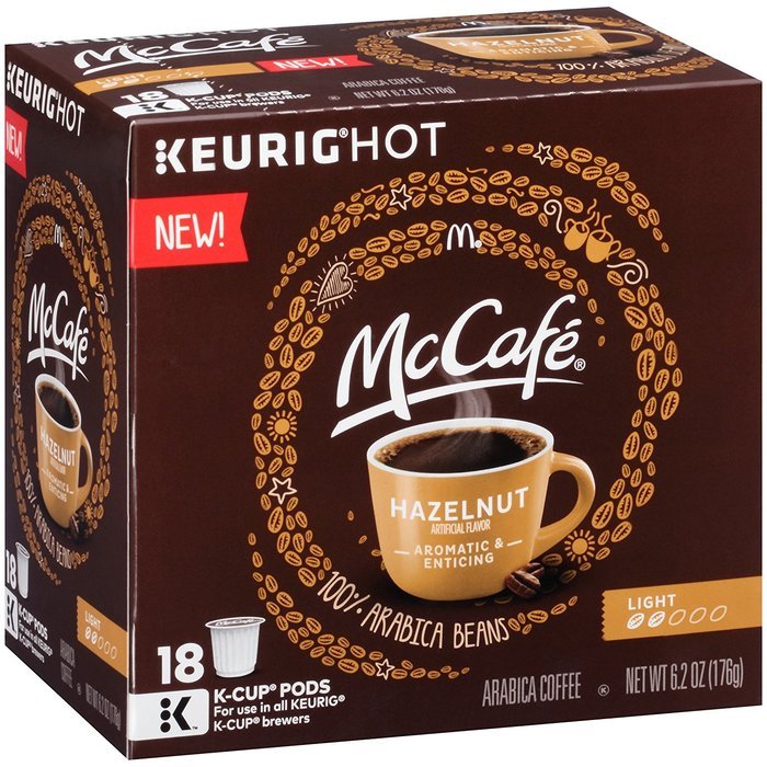 McCafe Hazelnut Coffee K‑Cup Pods 18 Ct Box