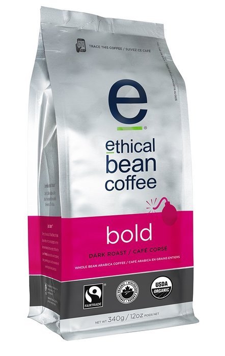 Ethical Bean Coffee Decaf, Dark Roast, Whole Bean, 12-Ounce Bag N6