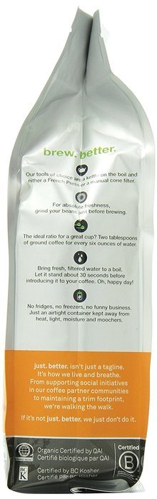 Ethical Bean Coffee Decaf, Dark Roast, Whole Bean, 12-Ounce Bag N7