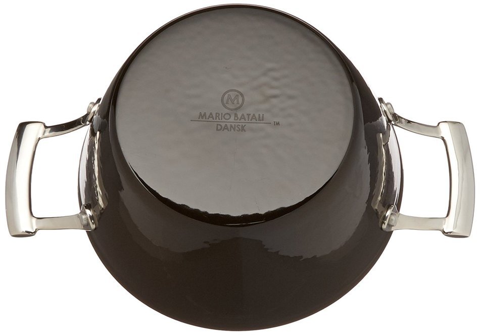 Mario Batali Light Enameled Cast Iron 3-Quart Round Casserole by Dansk, Black N4