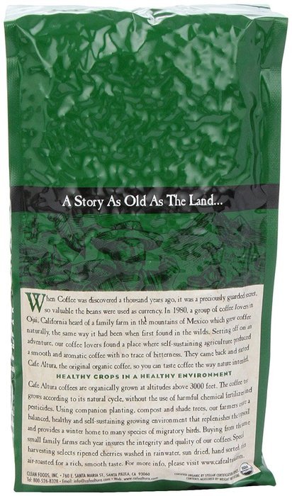 Cafe Altura Whole Bean Organic Coffee, Sumatran Dark Roast, 2 Pound N16