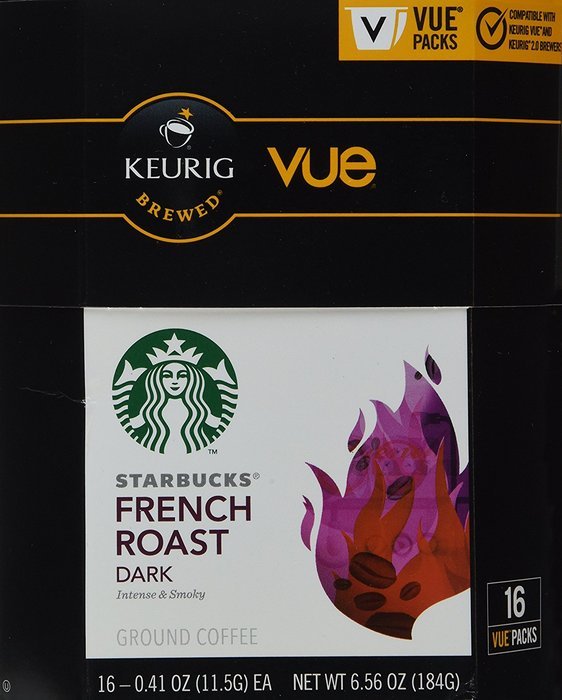 Starbucks Dark French Roast Coffee Keurig Vue Portion Pack, 32 Count
