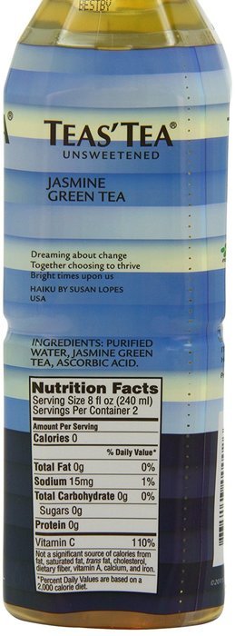Teas' Tea Unsweetened Jasmine Green Tea, 16.9 Ounce (Pack of 12) N27