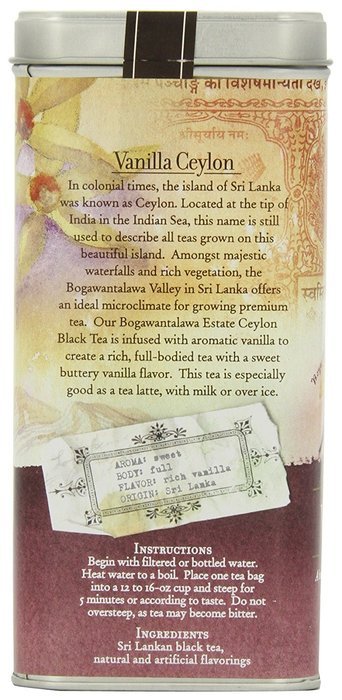 The Coffee Bean & Tea Leaf, Tea, Hand-Picked Vanilla Ceylon, 20 Count Tin N5