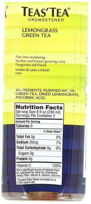 Teas' Tea Unsweetened Jasmine Green Tea, 16.9 Ounce (Pack of 12) N31