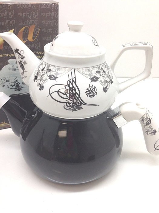 3 Pieces Tea Kettle Set-Family Size,Enamel,Stove Top,Second One N4