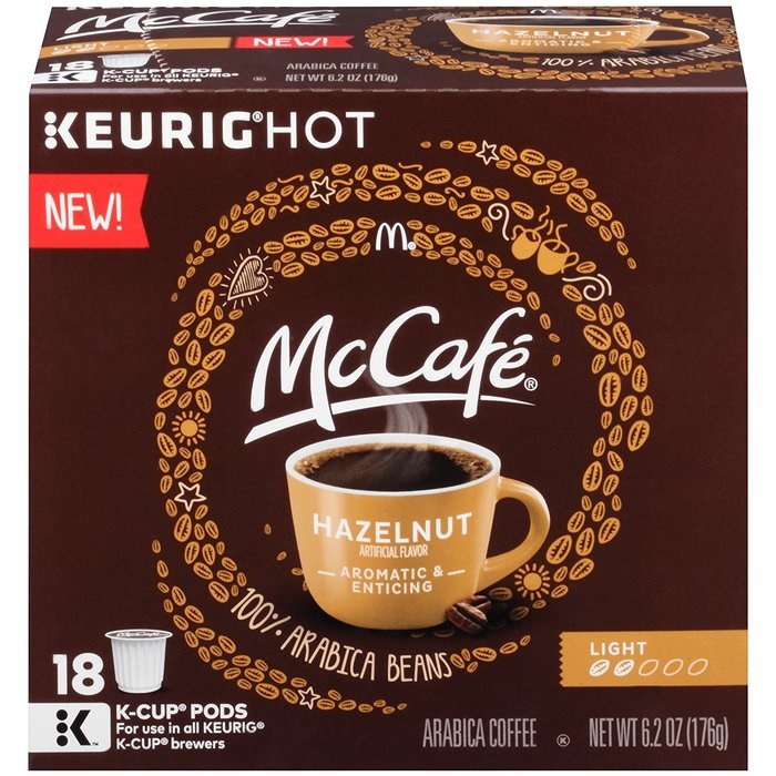 McCafe Hazelnut Coffee K‑Cup Pods 18 Ct Box N2