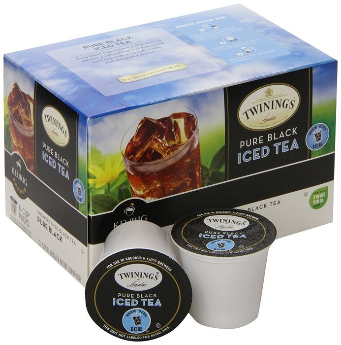 Twinings of London K-Cup Portion Pack for Keurig K-Cup Brewers Iced Tea, Pure Black, 12 Count (Pack of 6) N2