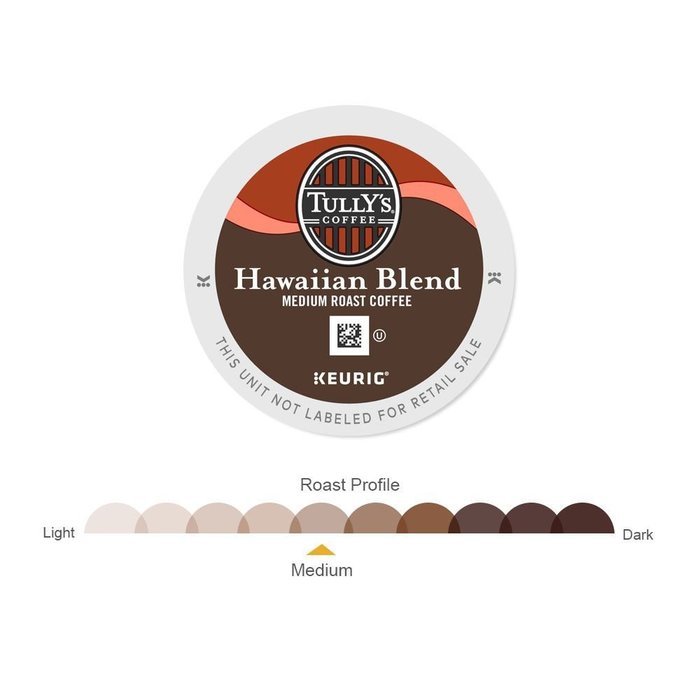 Tully's Hawaiian Blend Coffee 180 K-Cup Pods N2