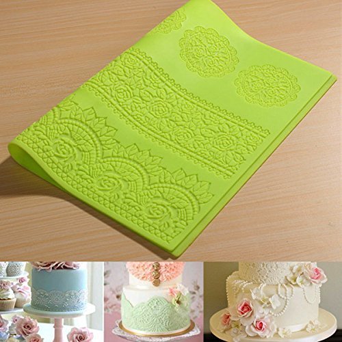 "Large Silicone Lace Flower Mat Embosser Fondant Cake Mold" shopping