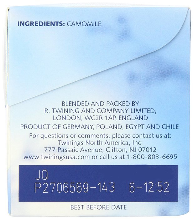 Twinings Pure Camomile Herbal Tea, 20 Tea Bags box N5