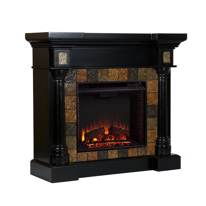 SEI Carrington Convertible Electric Fireplace, Slate/ Black N5