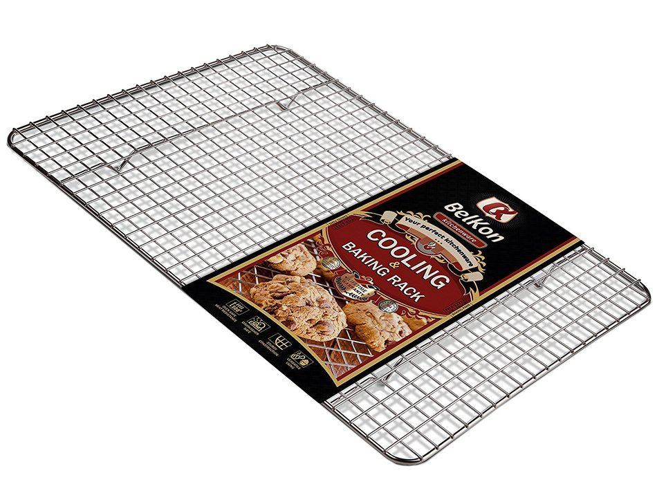 Premium Quality 12x17 Cooling Rack by BelKon Kitchenware, 100% Stainless Steel, Non-stick, Strong Thick Gauge... N2