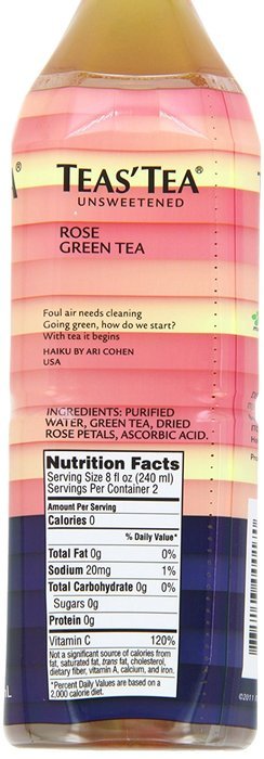 Teas' Tea Unsweetened Jasmine Green Tea, 16.9 Ounce (Pack of 12) N59