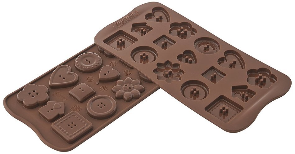 Silikomart Platinum Easychoc Chocolate Buttons Mold, Brown N2