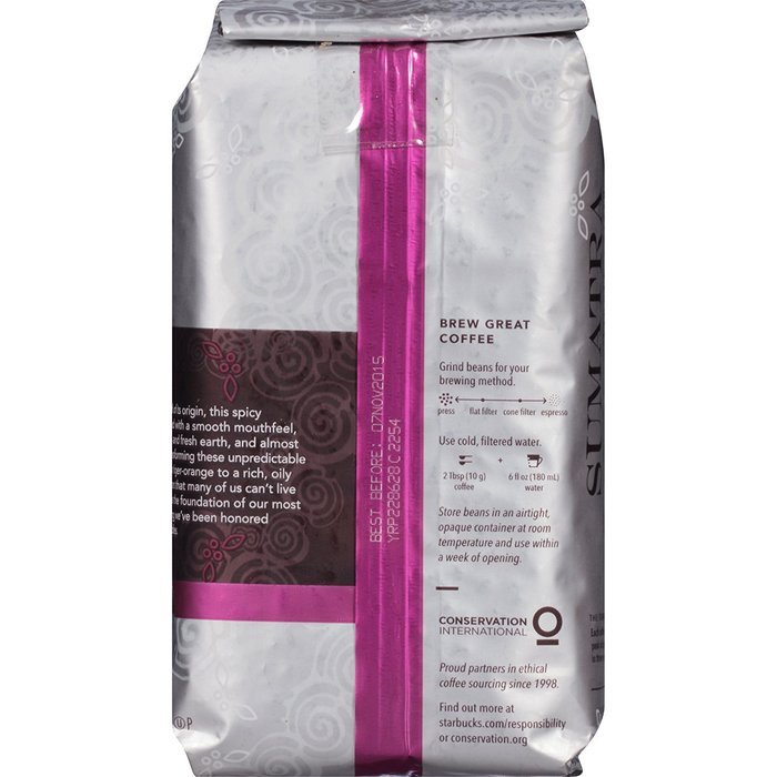 Starbucks Ground Coffee, Sumatra, 12 Ounce, 6 Count N3