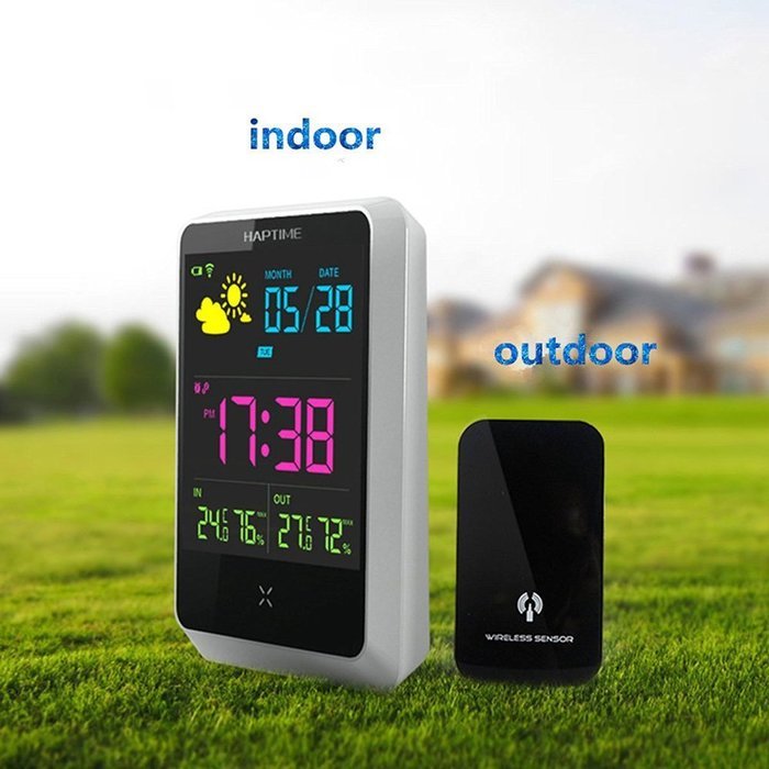 Wireless Digital Weather Forecast Clock Alarm, Indoor & Outdoor Wireless Weather Station Temperature Humidity... N2