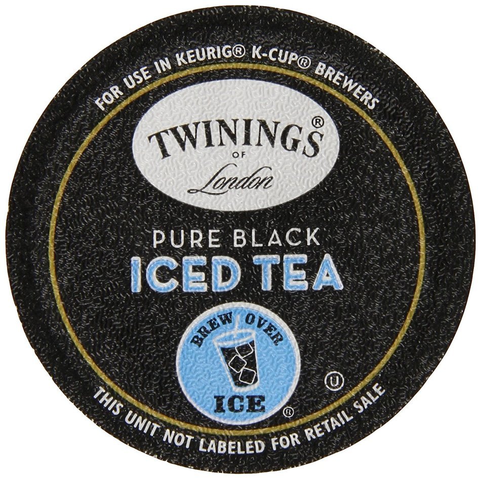 Twinings of London K-Cup Portion Pack for Keurig K-Cup Brewers Iced Tea, Pure Black, 12 Count (Pack of 6) N4