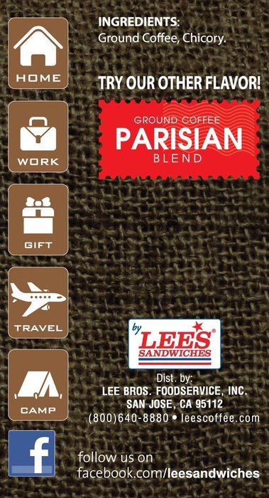 Lee's Coffee Pourover Fresh Ground Filter Packs, New Orleans, 18 Count N5