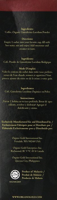 1 Box of Organo Gold Ganoderma Gourmet &ndash; Black Coffee (30 sachets) N2