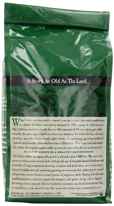 Cafe Altura Whole Bean Organic Coffee, Sumatran Dark Roast, 2 Pound N18