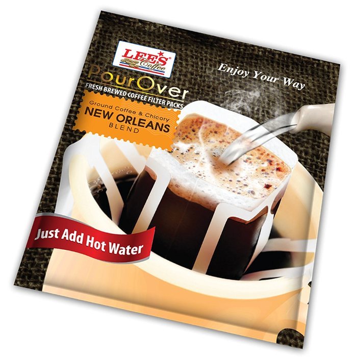 Lee's Coffee Pourover Fresh Ground Filter Packs, New Orleans, 18 Count N7