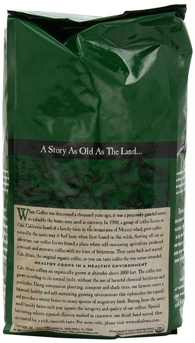Cafe Altura Whole Bean Organic Coffee, Sumatran Dark Roast, 2 Pound N28
