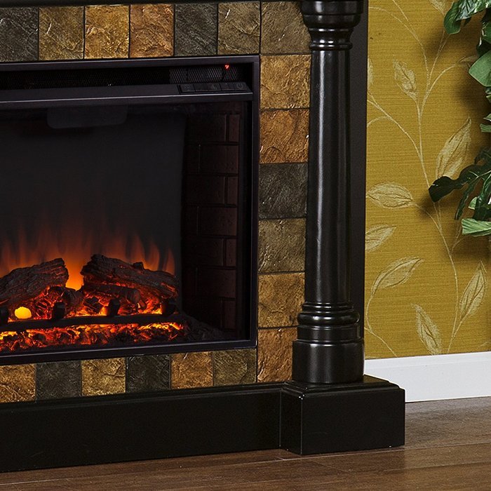 SEI Carrington Convertible Electric Fireplace, Slate/ Black N11