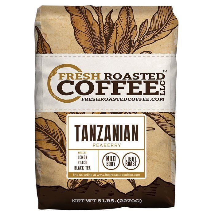 Tanzanian Peaberry, Whole Bean, Fresh Roasted Coffee LLC (2 lb.) N2