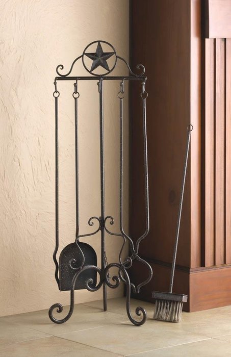 Fireplace Tools LONE STAR FIREPLACE TOOL SET Texas Western Rustic Iron