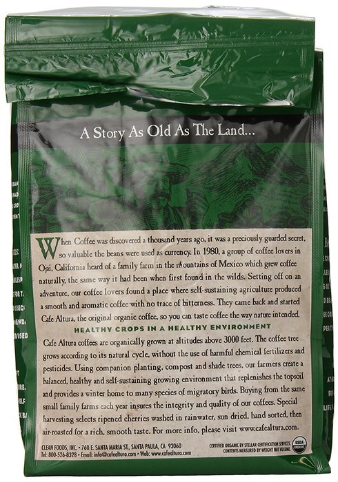 Cafe Altura Whole Bean Organic Coffee, Sumatran Dark Roast, 2 Pound N47