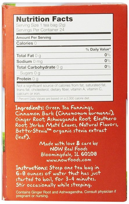 Now Foods Tea Bags, Heavenly Hip Hibiscus, 24 Count, 1.7 oz N11