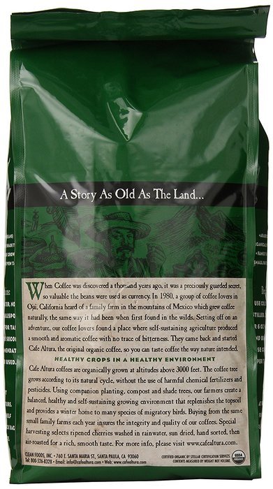 Cafe Altura Whole Bean Organic Coffee, Sumatran Dark Roast, 2 Pound N52