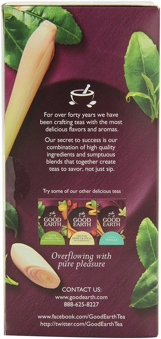 Good Earth Citrus Kiss Decaffeinated Green Tea, 18 Count Tea Bags (Pack of 6) N14