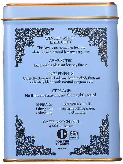 Harney & Sons Fine Teas, Winter White Earl Grey Tin - 20ct Sachets
