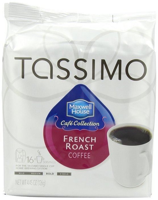 Maxwell House Cafe Collection French Roast Coffee, T-Discs for Tassimo Coffeemakers, 4.45 ounce, 16-Count Packages...