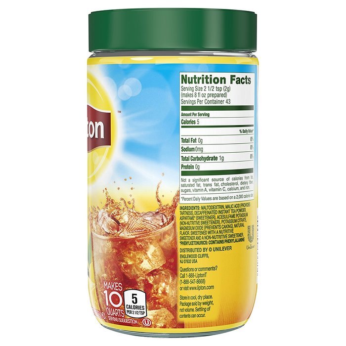Lipton Iced Tea Mix, Diet Decaffeinated Lemon 10 qt (Pack of 4) N2
