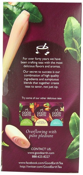 Good Earth Citrus Kiss Decaffeinated Green Tea, 18 Count Tea Bags (Pack of 6) N18