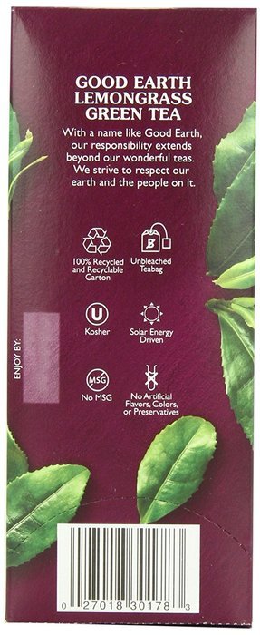 Good Earth Citrus Kiss Decaffeinated Green Tea, 18 Count Tea Bags (Pack of 6) N19