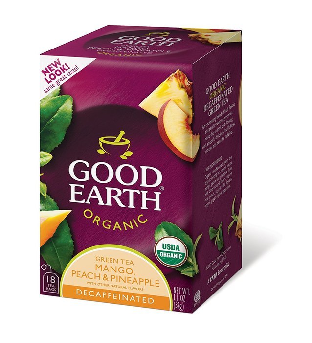 Good Earth Citrus Kiss Decaffeinated Green Tea, 18 Count Tea Bags (Pack of 6) N21