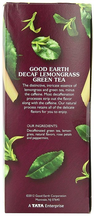 Good Earth Citrus Kiss Decaffeinated Green Tea, 18 Count Tea Bags (Pack of 6) N22