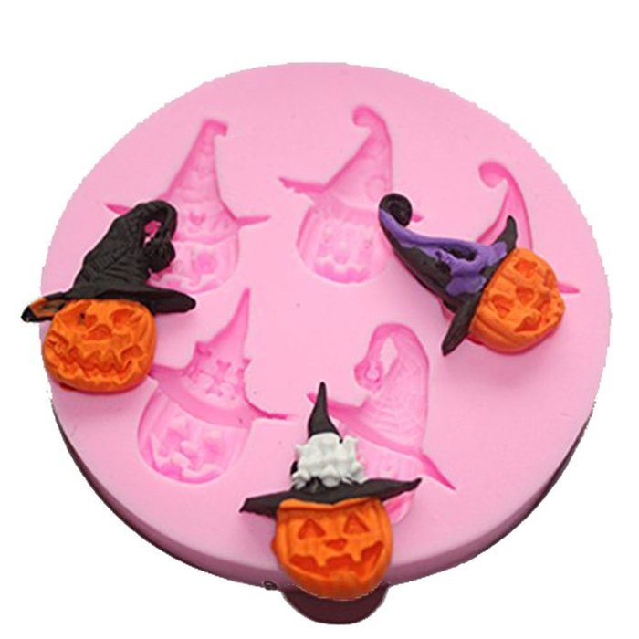 Longzang Small Halloween Pumpkin Silicone Mold Sugar Craft DIY Gumpaste Cake Decorating Clay