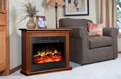 Heat Surge Roll-N-Glow Amish Electric Fireplace in Classic Black, EV-4 N2
